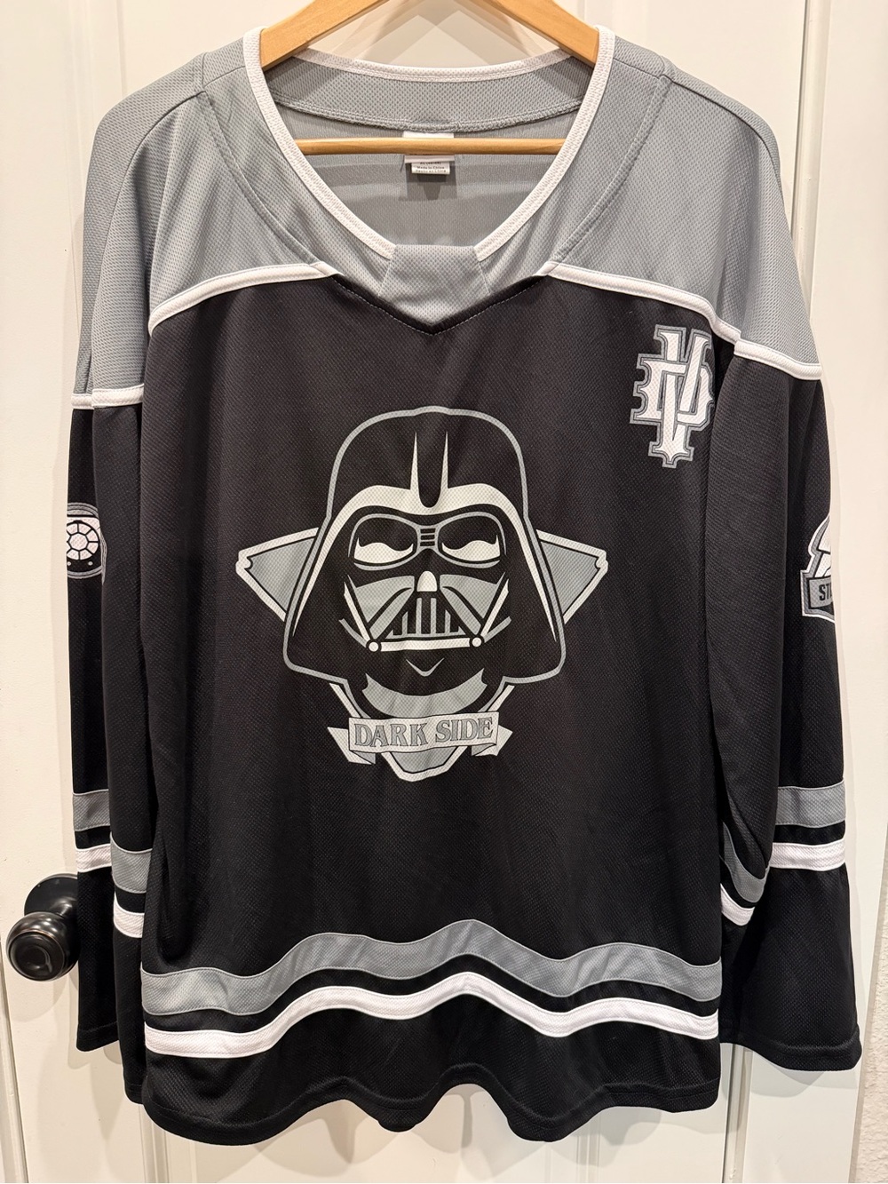 Mens Star Wars 'Dark Side' Black & Gray Hockey Jersey